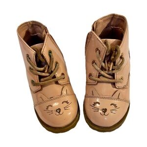 Adorable Tan Kids Shoes with Cat Design